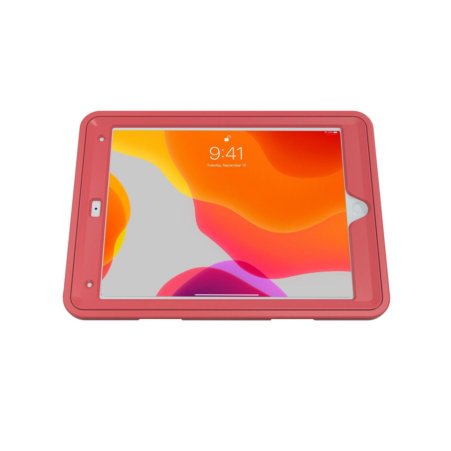 CTA Digital Protective Case with Built-in 360-degree Rotatable Grip Kickstand for iPad 7th and 8th Gen 10.2-in, iPad Air 3 and iPad Pro 10.5-in - Red