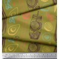 thumbnail image 2 of Soimoi polyester Crepe Fabric Vegetables,Jar & Cups Printed Fabric 1 Yard 42 Inch Wide, 2 of 3