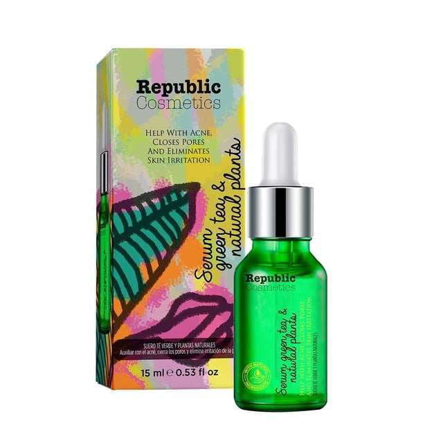 Republic Cosmetics Sérum au Thé Vert avec Feuilles Naturelles
