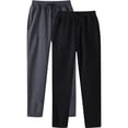 thumbnail image 1 of Men's Hip Hop Pants Size 50 Pants for Men Casual Solid Color Track Training Men Cuff Lace Up Workout Toe Slip Pants with Pocket 2 Men Stretch Pants Pcs, 1 of 3
