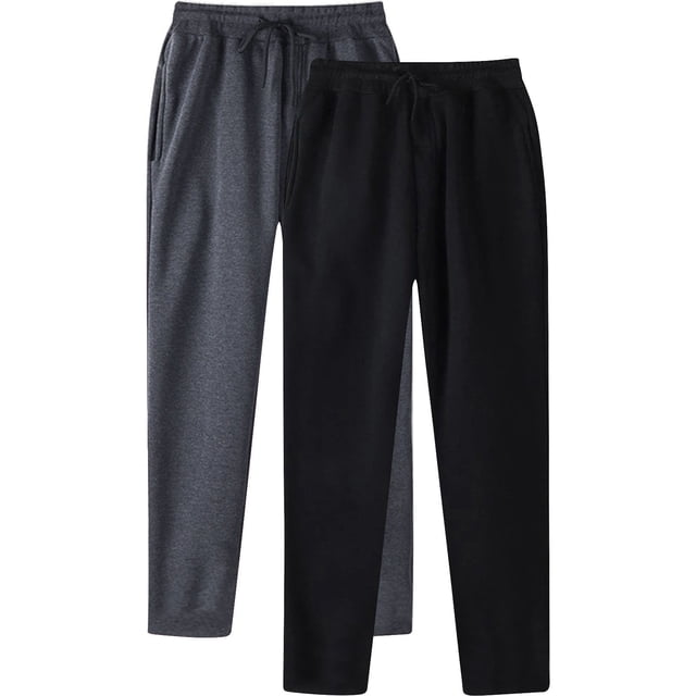 Men's Hip Hop Pants Size 50 Pants for Men Casual Solid Color Track Training Men Cuff Lace Up Workout Toe Slip Pants with Pocket 2 Men Stretch Pants Pcs