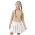 thumbnail image 1 of Curenmufel Longues Chandails à Manches Filles Filles Chandails à Manches Longues Enfants T-Shirts à Col Rond Hauts d'Automne Tees Taille 9-10 (Kaki, 9-10 Ans), 1 of 8