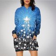 thumbnail image 1 of TIMIFIS Robe de Noël Moche pour Femmes Robe de Vacances à Manches Longues Père Noël Flocon de Neige Graphique Midi Robe Chandail Automne Hiver avec Poches, 1 of 4