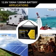 thumbnail image 2 of ROCKSOLAR 12V 100AH Deep Cycle LiFePO4 Battery ideal for trolling motors, off grid solar system, RV , Robotics, etc,., 2 of 6