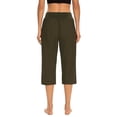 thumbnail image 3 of Bocqde Pantalon Capri pour Femmes Grande Taille Uni à Taille Élastique avec Poches, Pantalon Court d'Été Mode Décontractée Extensible, Capris pour Dames, 3 of 6