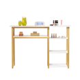 thumbnail image 4 of Marbled Nail Tech Desk | Open Shelves & Salon Storage | Professional Manicure Station, 4 of 8