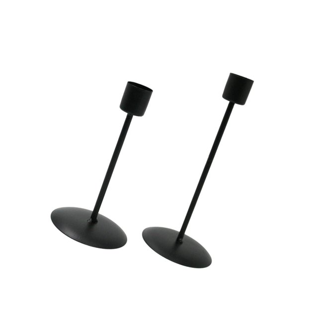 serony 2x Taper Candle Holder Candlestick Table Centerpiece Dinner Ornament Black