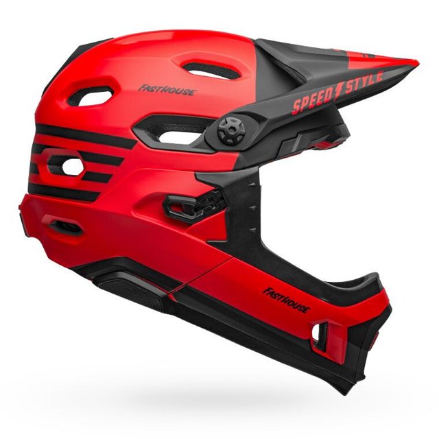 BELL : SUPER DH SPHERICAL : FASTHOUSE Rouge/noir Mat : m