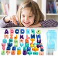 thumbnail image 2 of Bowayaoa Wooden Stringing Beads Building Blocks Set, Natural Wood DIY Lacing Threading Educational Puzzle Toy, Motor Skill Learning Gift, 2 of 6