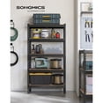 thumbnail image 1 of SONGMICS 5-Tier Storage Shelves, Load 1050 kg, Garage Storage, Boltless Assembly, Adjustable Shelving Unit, 30 x 75 x 150 cm, for Study Shed Basement, Black and Natural Beige, 1 of 6