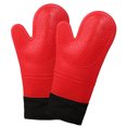 thumbnail image 1 of Oven Mitts -Silicone Oven Mitt Heat Resistant 500 Degrees-Food Safe Baking Gloves for Cooking In Kitchen with Soft Inner Lining RED, 1 of 8