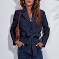 thumbnail image 1 of Qertyioot Blazer Décontracté de Bureau pour Femme et Haut d'Hiver pour Femme en Coton et Lin Imprimé à Col Rond à Manches Courtes, 1 of 4
