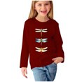 thumbnail image 2 of RXIRUCGD Chemises à Manches Longues pour Filles, Col Rond Mignon, Blouses Décontractées Élégantes (Vin, Taille : 3 Ans), 2 of 5