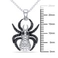 thumbnail image 3 of Asteria Black Diamond Accent Sterling Silver Spider Pendant, 18", 3 of 3