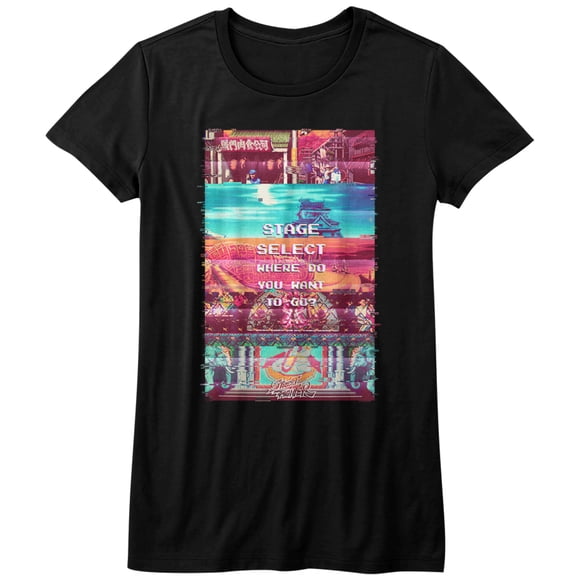 Street Fighter Video Martial Arts Arcade Game Stage Select Juniors T-Shirt Tee