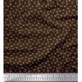 thumbnail image 1 of Soimoi Tissu Georgette Marron Moss Alphabet V Imprimé au Mètre 42 Pouces de Large, 1 of 3
