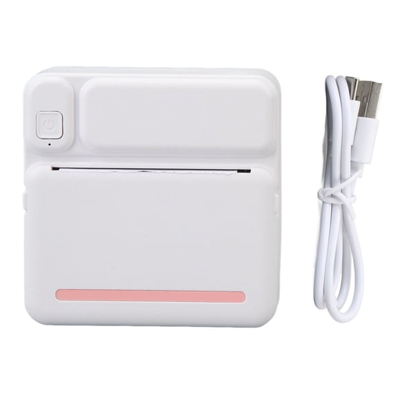 CHUANK Mini Thermal Sticker Printer Portable Inkless Bluetooth APP Printer for Kids DIY Study Notes Pictures Receipts Pink Color Compact Design for Easy Use