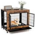 thumbnail image 1 of Gymax Meuble Cage pour Chien Industriel Chenil pour Chien avec Dessus Rabattable Maison Décorative pour Animal Brun Rustique, 1 of 10