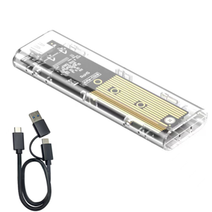 Portable SSD Boîte de disque dur mobile transparente M.2 SSD boîte NVME PCIe M2 Boîtier disque dur 10Gbps SATA Effacer SSD - C'est une affaire.1* m.2 SSD boîte 1* câble de données