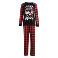 thumbnail image 1 of Kmbangi Christmas Family Pajamas Set, Plaid Letter Print Tops+Pants/Romper, 1 of 8