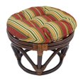 thumbnail image 1 of Blazing Needles 93301-18IN-REO-17 Coussin de Repose-Pieds Rond de 18 Pouces en Polyester Filé Tufté - Kingsley Stripe Ruby, 1 of 2