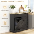 thumbnail image 4 of HOMCOM Tilt Out Trash Cabinet, Kitchen Island with 2 Drawers, Black, 4 of 10