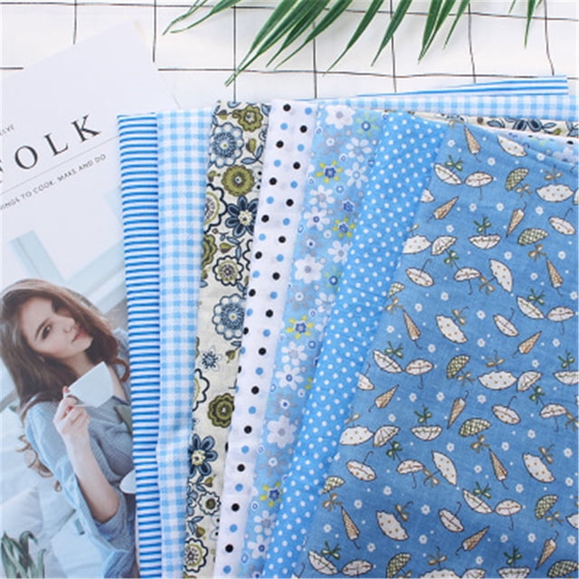 Fabric Squares for Quilting, EDHITNR 7PCS Pre-Cut Patchwork Fabric Bundle, Soft Breathable Cotton Sewing Squares for DIY Crafts Quilting Sewing Projects
