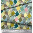 thumbnail image 2 of Soimoi Velvet Fabric Leopard & Argyle Patchwork Print Fabric by The Yard 58 Inch Wide, 2 of 3