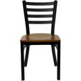 thumbnail image 3 of HERCULES Series Black Ladder Back Metal Restaurant Chair - Cherry Wood Seat, 3 of 9