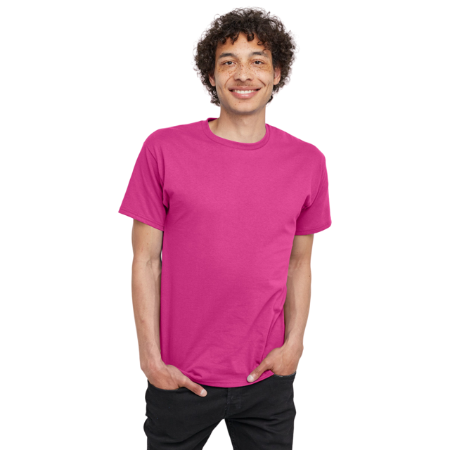 Hanes T-Shirt en Coton à Manches Courtes pour Hommes, G, Rose Wow