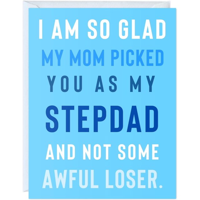 Stepdad Birthday Card For Stepfather, Husband Him, Thank you Greeting Card for Parents (Picked You as my Stepdad)