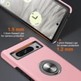 thumbnail image 4 of KOMI for Google Pixel 8 Pro Case, Slim Tough Rugged Shockproof Protective Pixel 8 Pro Phone Case with Metal Ring Kickstand for Google 8 Pro Case, Pink, 4 of 5