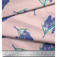 thumbnail image 3 of Soimoi Satin Silk Fabric Lavender Flower Print Sewing Fabric Yard 42 Inch Wide, 3 of 3