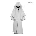 thumbnail image 3 of yingyy Halloween Cloak Hooded Scary Cape Solid Color Robe Costume Carnival White XL, 3 of 6