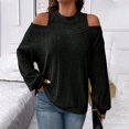 thumbnail image 1 of Fashion Womens Off Shoulder Round Neck Pullover Long Sleeve Comfortable Shirt, 1 of 1