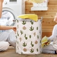 thumbnail image 3 of Patterned Linen Laundry Hamper for Bedroom or Bathroom Large Open Top Durable Breathable Fabric Storage Solution for Clothes no Lid, 3 of 5