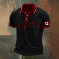 thumbnail image 2 of Adult Work Polo Shirts for Men Short Sleeve Button Tee Shirt Slim Fit Black Outfits for Men, 2 of 3