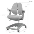 thumbnail image 2 of Gymax Chaise de Bureau pour Enfants Réglable en Hauteur et en Profondeur avec Roulettes à Frein d'Assise Gris, 2 of 10