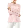 thumbnail image 2 of INSPIRE CHIC Blouses Décontractées pour Femmes à Col Rond en Dentelle Florale à Manches Longues en Chiffon, 2 of 5
