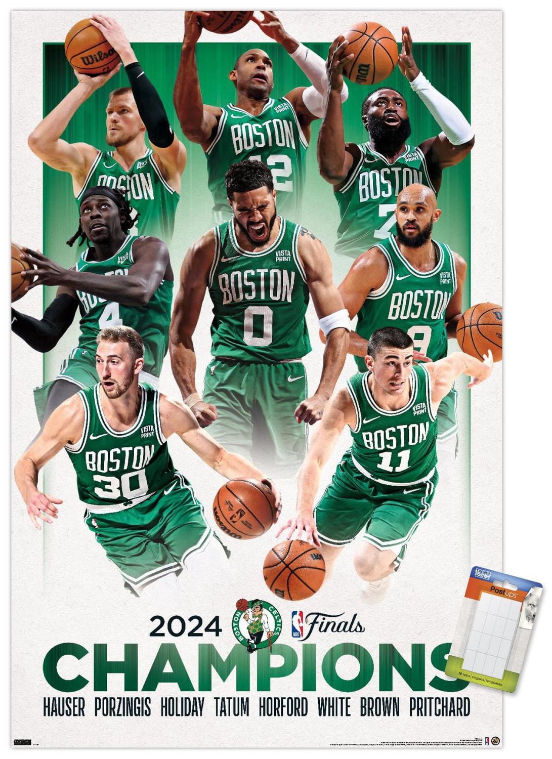 NBA Boston Celtics - 2024 NBA Finals Champions Wall Poster, 22.375" x 34" Framed