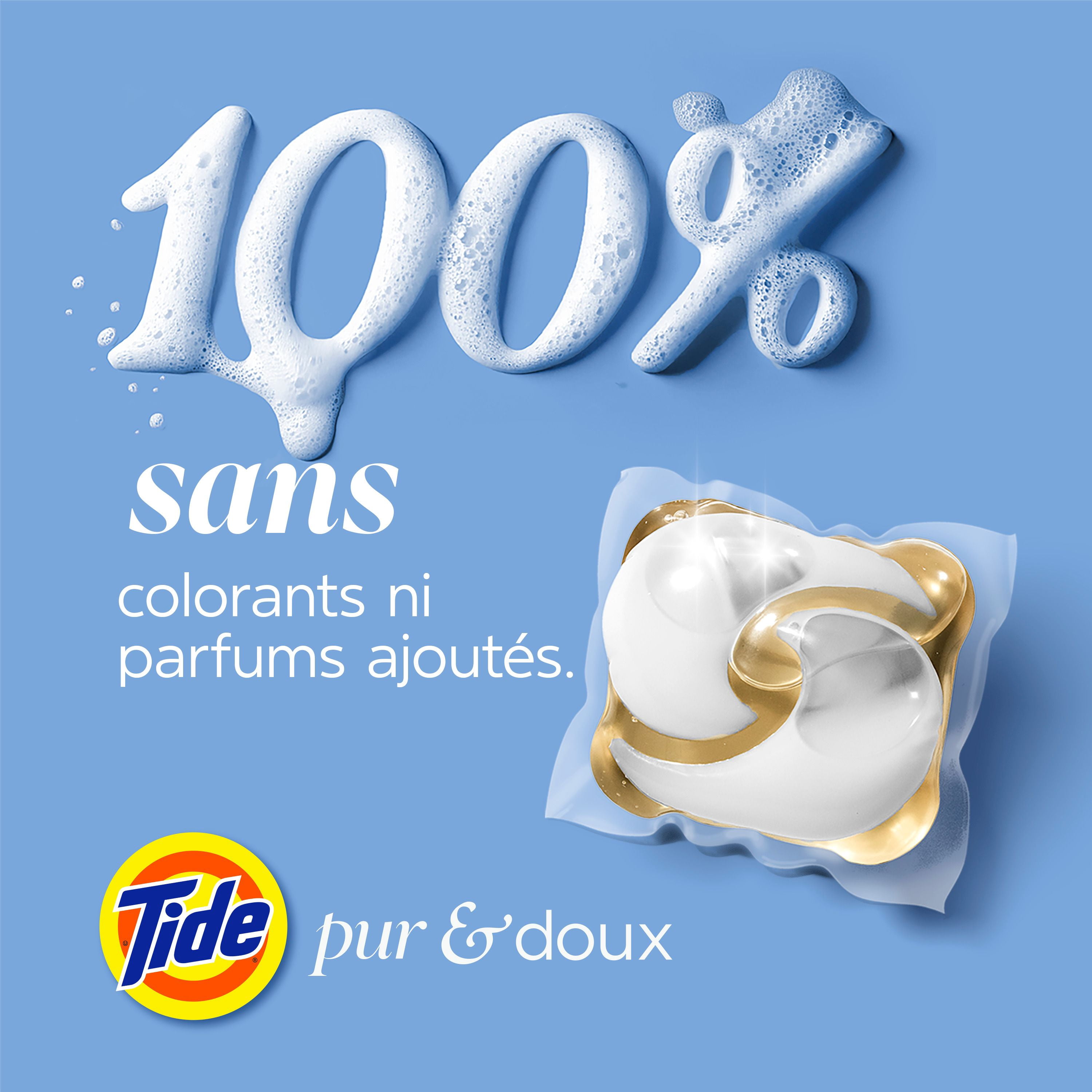 Tide Capsules Pur & Doux Détergent à Lessive Pacs de Savon, Tide Capsules Détergent à Lessive, Pacs de Détergent à Lessive, Détergent à Lessive en Capsules, 76 Unités