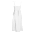 thumbnail image 5 of Robes pour Femmes Sans Manches Longue à Bretelles Couleur Unie Dos Nu Robe Maxi à Bretelles Blanche L, 5 of 5