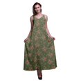 thumbnail image 1 of Bimba Robe Maxi à Bretelles Spaghetti Sans Manches pour Femmes en Rayonne à Imprimé Floral, Coupe Évasée - Grand, 1 of 1