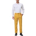 thumbnail image 2 of INSPIRE CHIC Men's Pants Stripes Zipper Closure Front Pockets Dress Pants 34 Yellow White, 2 of 7