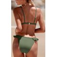 thumbnail image 5 of Charmo Bikinis à Volants pour Femmes, Côtelé, Triangle, Échancré, Maillot de Bain 2 Pcs, 5 of 5