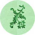 thumbnail image 1 of Ahgly Tapis Rond Lavable en Machine Intérieur Transitionnel Vert Menthe, 7 Pieds Rond, 1 of 7