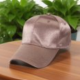 thumbnail image 2 of Brown Chic Satin Baseball Hat For Women Fashion Accessory In Warm Brown Free Size 22.8 Inch, 2 of 3
