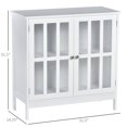 thumbnail image 3 of kleankin Modern Kitchen Storage Sideboard with Clear Doors and Shelves, 3 of 10