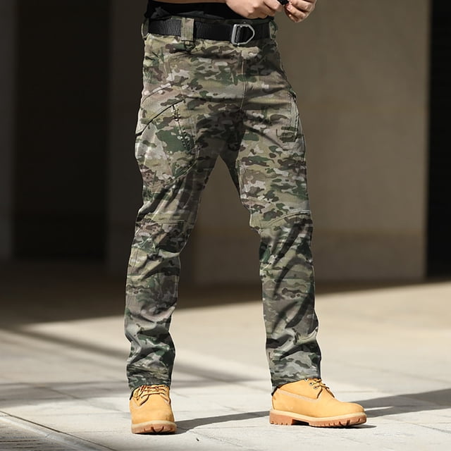 cllios Pantalon Cargo Camouflage pour Hommes Pantalon Cargo Militaire Tactique Ripstop Léger Extensible Pantalon de Travail Pantalon de Randonnée Extérieur