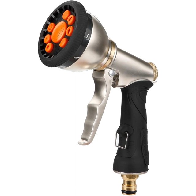 Garden Shower, Garden Hand Shower 9 Watering Patterns, Garden Spray Guns 100% Metal Multifunction Water Sprayer For Car Washes, Garden Watering, Pet Shower